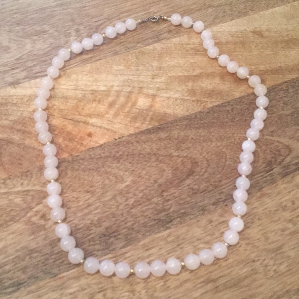Rose Quartz and Gold Necklace